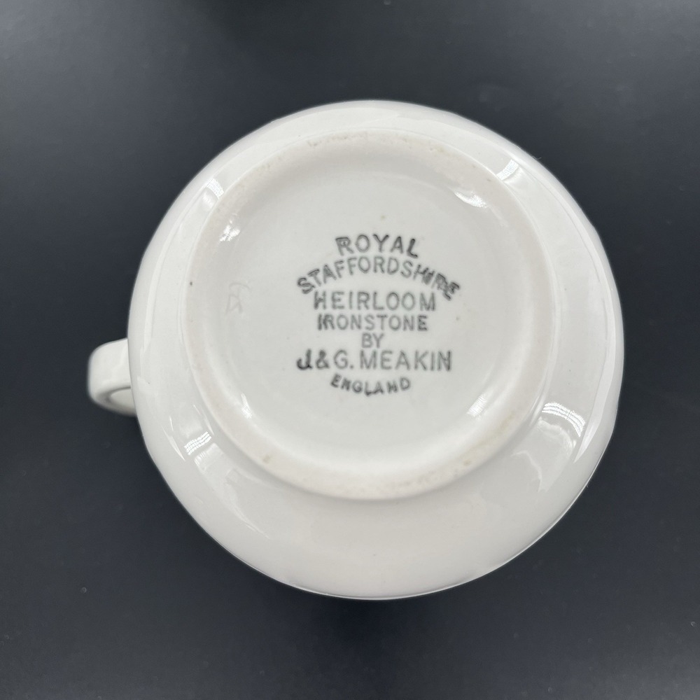 5 Meakin Heirloom Ironstone Teapot Coffee Pot Creamer Sugar Royal Staffordshire - Picture 7 of 15